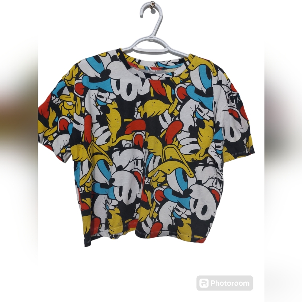 Cropped Disney Mickey Goofy Pluto Womans Tshirt XL